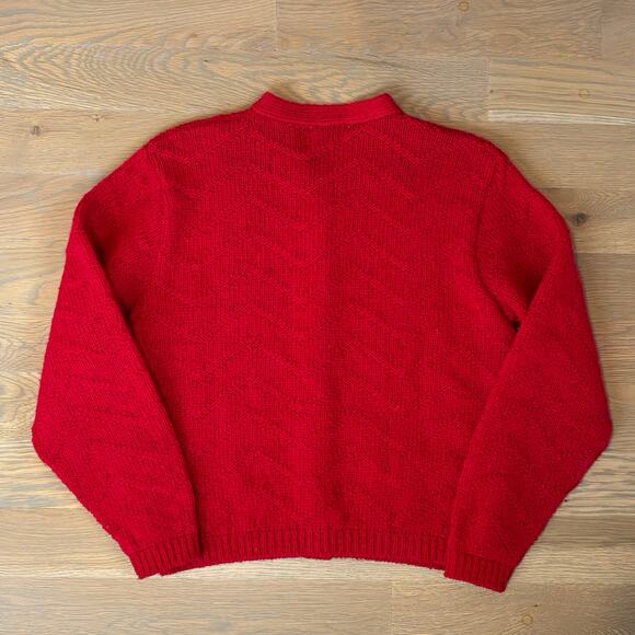 VTG 80s Pendleton Cardigan 100% Virgin Wool Made In USA Red Womens Medium - Picture 4 of 7